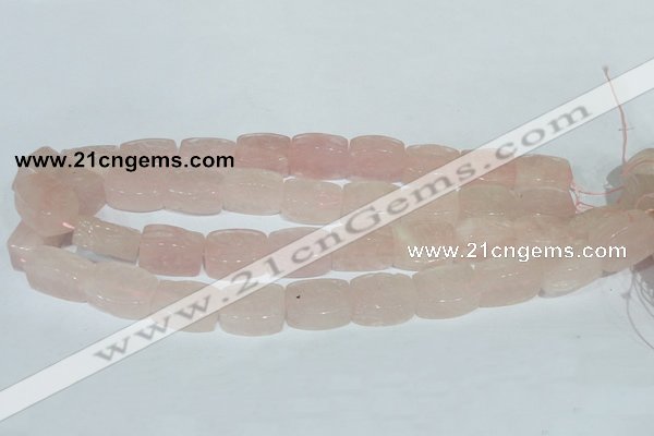 CFG546 15.5 inches 15*20mm carved brick rose quartz beads