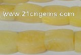 CFG547 15.5 inches 15*20mm carved brick yellow jade beads