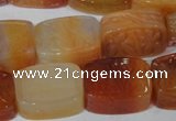 CFG549 15.5 inches 15*20mm carved brick red agate beads