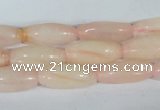 CFG553 15.5 inches 8*20mm carved rice rose quartz beads