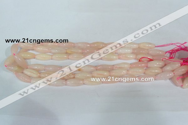 CFG553 15.5 inches 8*20mm carved rice rose quartz beads