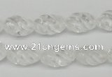 CFG56 15.5 inches 10*16mm carved rice white crystal gemstone beads