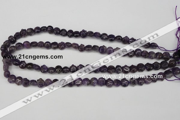 CFG59 15.5 inches 8*10mm carved pig-shaped amethyst gemstone beads