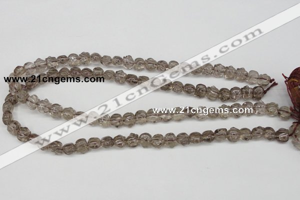 CFG60 15.5 inches 8*10mm carved pig-shaped smoky quartz beads