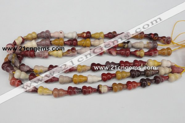 CFG62 15.5 inches 10*16mm carved calabash mookaite gemstone beads