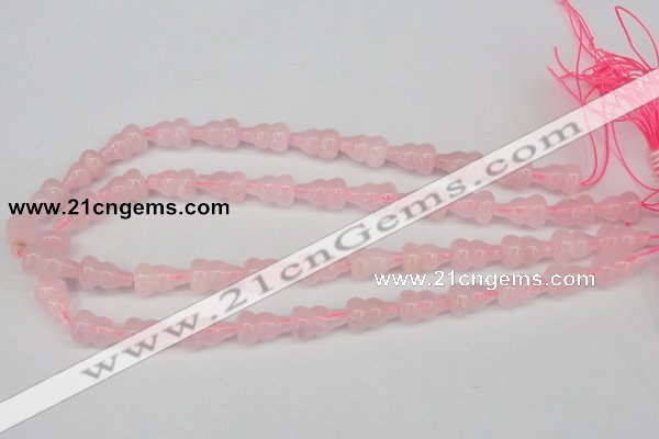 CFG64 15.5 inches 10*16mm carved calabash rose quartz beads