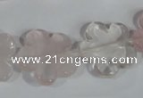 CFG652 15.5 inches 20mm carved flower rose quartz beads