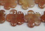 CFG655 15.5 inches 20mm carved flower red quartz beads