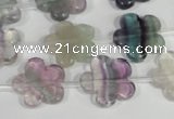 CFG660 15.5 inches 15mm carved flower fluorite gemstone beads