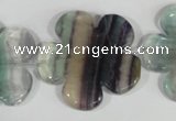 CFG662 15.5 inches 30mm carved flower fluorite gemstone beads