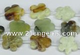 CFG663 15.5 inches 15mm carved flower flower jade beads