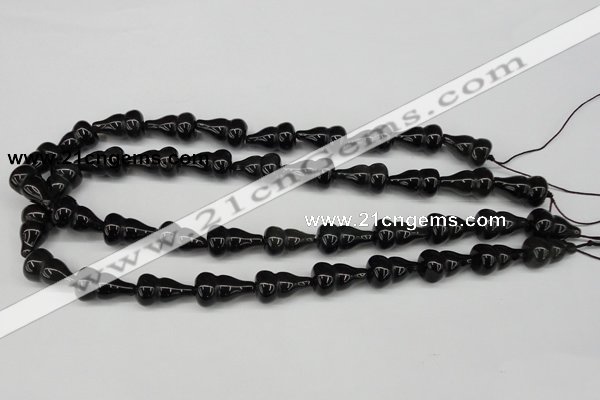 CFG68 15.5 inches 12*20mm carved calabash obsidian gemstone beads