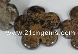 CFG680 15.5 inches 30mm carved flower bronzite gemstone beads