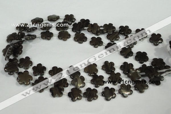 CFG681 15.5 inches 15mm carved flower grain stone beads