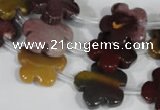 CFG684 15.5 inches 15mm carved flower mookaite gemstone beads