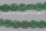CFG70 15.5 inches 10mm carved flower green aventurine beads