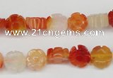 CFG71 15.5 inches 10mm carved flower agate gemstone beads