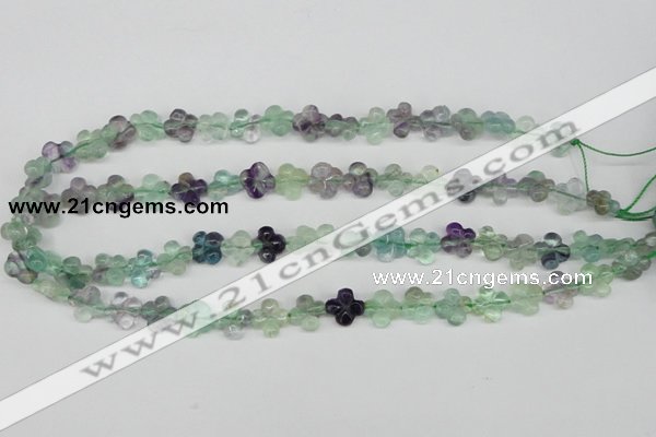 CFG73 15.5 inches 11*11mm carved flower fluorite gemstone beads