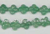 CFG74 15.5 inches 11*11mm carved flower green aventurine beads