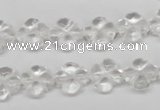 CFG75 15.5 inches 11*11mm carved flower white crystal beads
