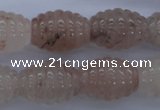 CFG751 15.5 inches 15*20mm carved rice natural pink quartz beads