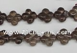 CFG76 15.5 inches 11*11mm carved flower smoky quartz beads