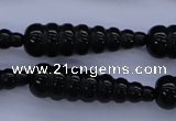 CFG761 15.5 inches 10*35mm carved teardrop black agate beads