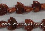 CFG768 15.5 inches 10*15mm carved animal goldstone gemstone beads