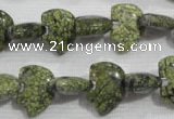 CFG769 15.5 inches 10*15mm carved animal green lace gemstone beads