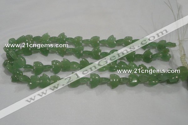 CFG772 15.5 inches 10*15mm carved animal green aventurine beads