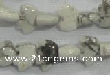 CFG774 15.5 inches 10*15mm carved animal white howlite beads