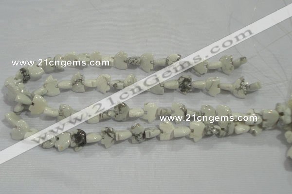 CFG774 15.5 inches 10*15mm carved animal white howlite beads