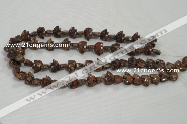 CFG776 15.5 inches 10*15mm carved animal leopard jasper beads