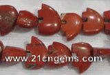 CFG777 15.5 inches 10*15mm carved animal red jasper beads