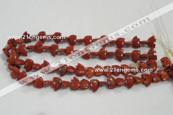 CFG777 15.5 inches 10*15mm carved animal red jasper beads