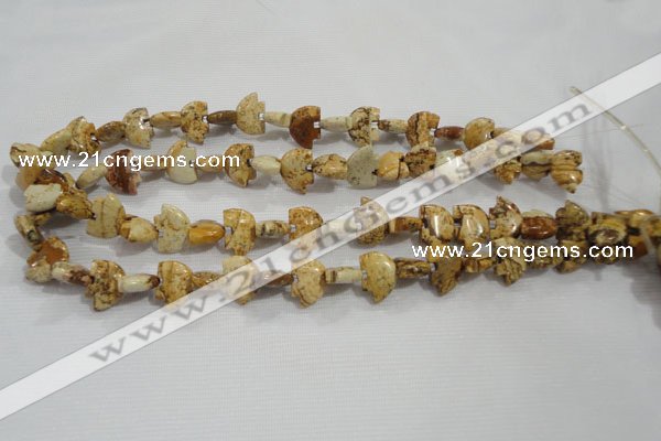 CFG778 15.5 inches 10*15mm carved animal picture jasper beads