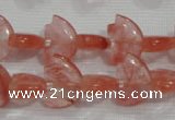 CFG785 15.5 inches 10*15mm carved animal cloudy quartz beads