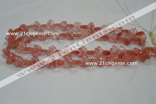 CFG785 15.5 inches 10*15mm carved animal cloudy quartz beads