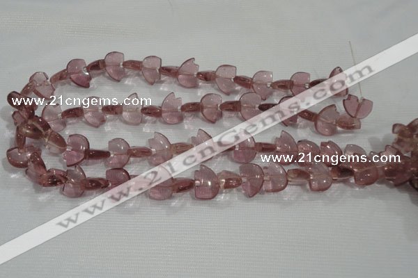 CFG786 15.5 inches 10*15mm carved animal quartz glass beads