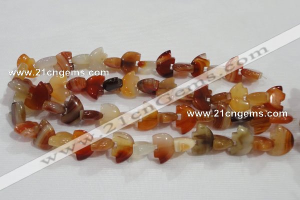 CFG790 12.5 inches 14*18mm carved animal red agate gemstone beads