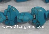 CFG793 12.5 inches 14*18mm carved animal synthetic turquoise beads