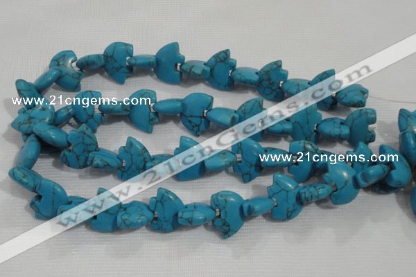 CFG793 12.5 inches 14*18mm carved animal synthetic turquoise beads