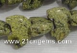 CFG794 12.5 inches 14*18mm carved animal green lace gemstone beads