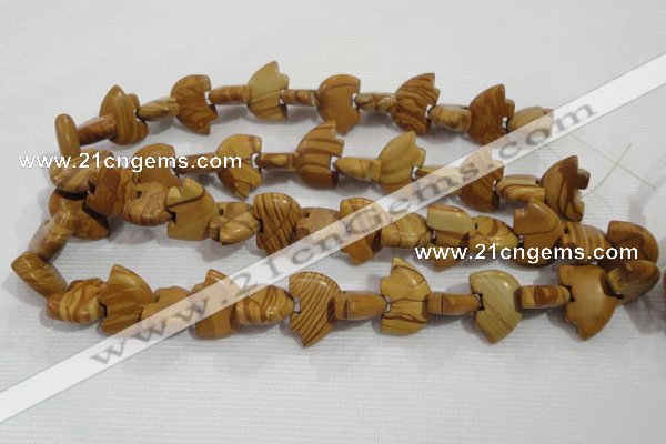 CFG795 12.5 inches 14*18mm carved animal grain stone beads