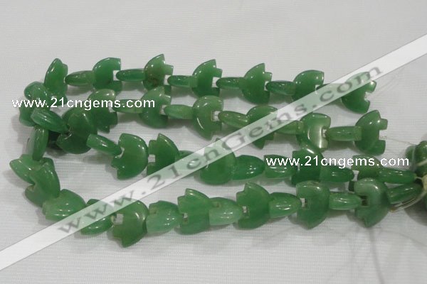 CFG798 12.5 inches 14*18mm carved animal green aventurine beads