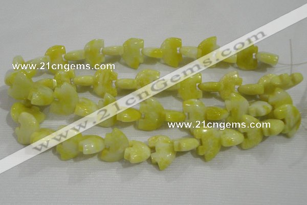 CFG800 12.5 inches 14*18mm carved animal lemon jade beads