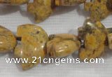 CFG806 12.5 inches 14*18mm carved animal leopard jasper beads