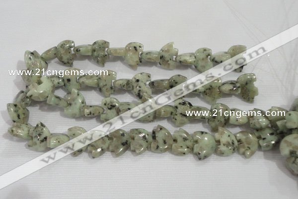 CFG809 12.5 inches 14*18mm carved animal sesame jasper beads