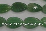 CFG818 12.5 inches 15*20mm carved leaf green aventurine beads wholesale