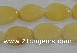 CFG820 12.5 inches 15*20mm carved leaf yellow jade beads wholesale